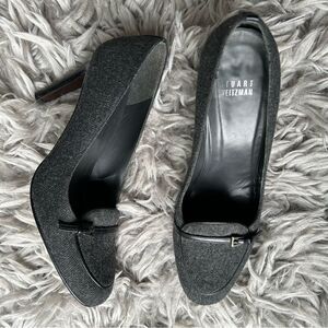 Stuart Weitzman vintage gray & black wool pump high heels women’s shoe size 7.5